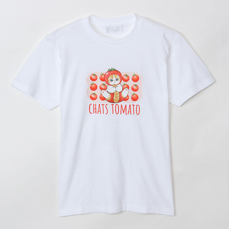 mofusand もふもふマルシェ Tシャツ トマト ホワイト