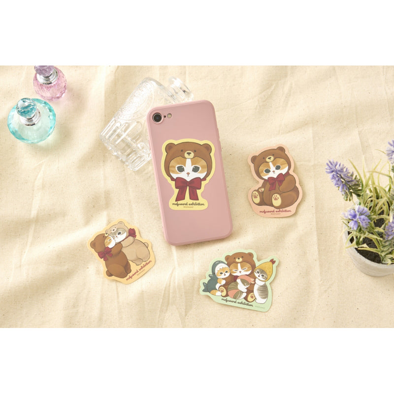 mofusandMatt sticker that can be pasted on the exhibition smartphone (Okao Teddy Bear Nyan)