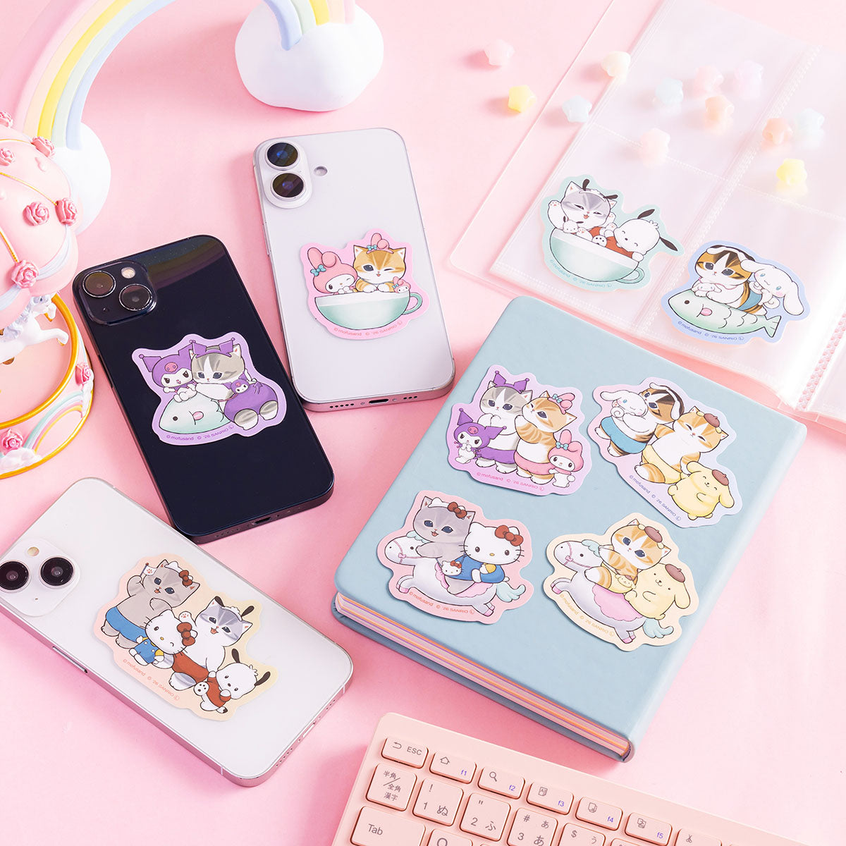 mofusand x Sanrio Characters Smartphone-sized Sticker (Kuromi)