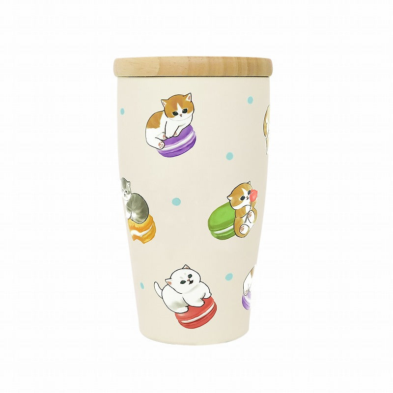 mofusand Tumbler with wooden lid (macaroon)