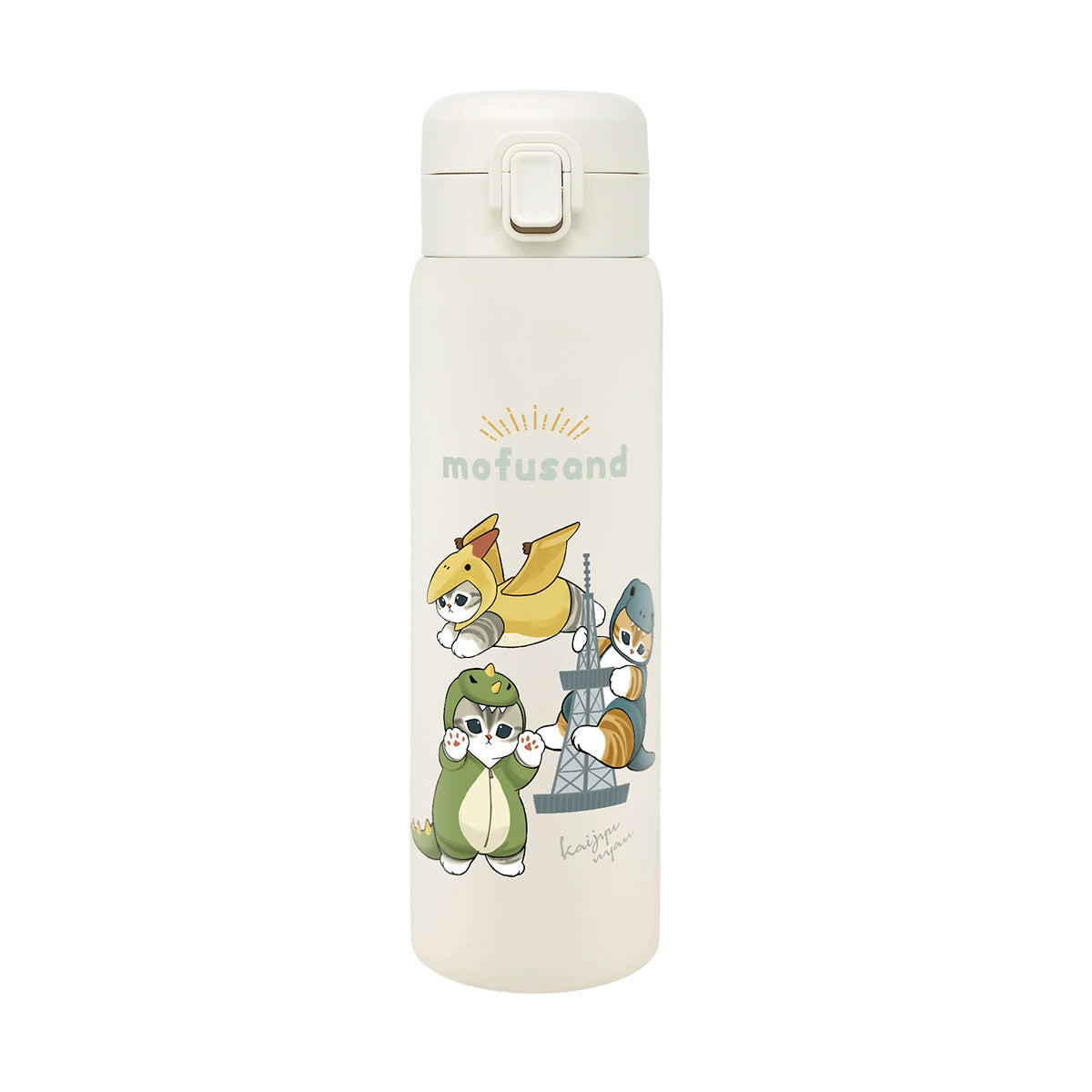 mofusand ステンレスワンプッシュボトル 480ml(かいじゅうにゃん