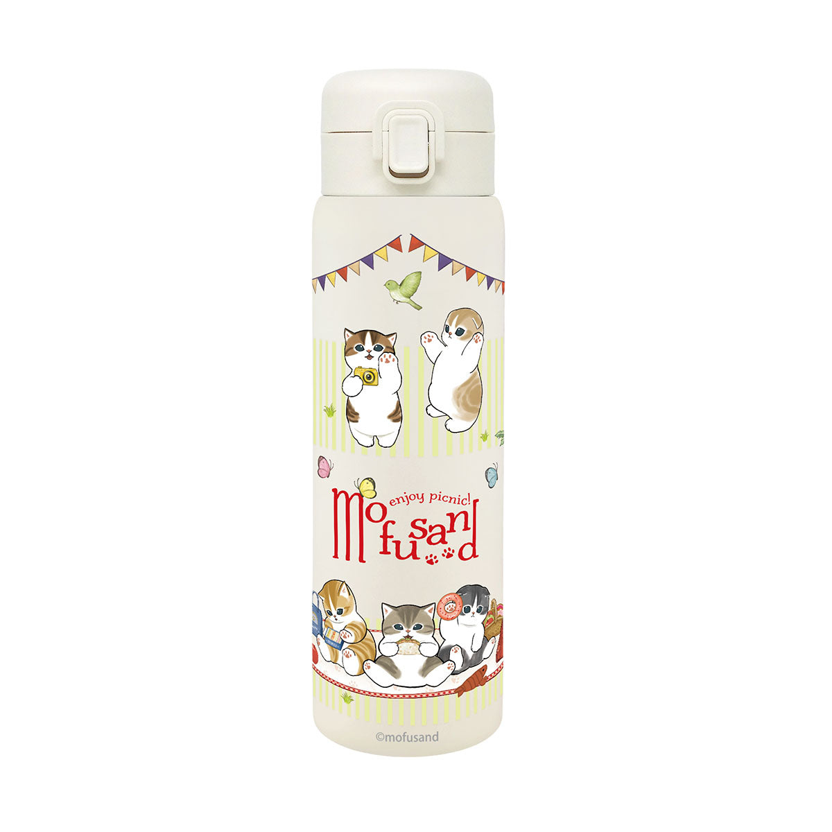 【店頭展示品】mofusand ステンレス ワンプッシュボトル 480ml×3本 mofusand ステンレスワンプッシュボトル 480ml(ピクニック) | mofusand
