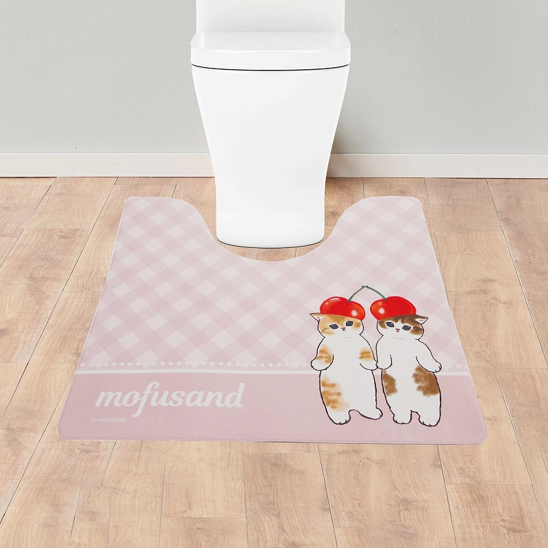 【同梱不可】mofusand PVCトイレマット(さくらんぼにゃん)【他の商品と同時購入不可】