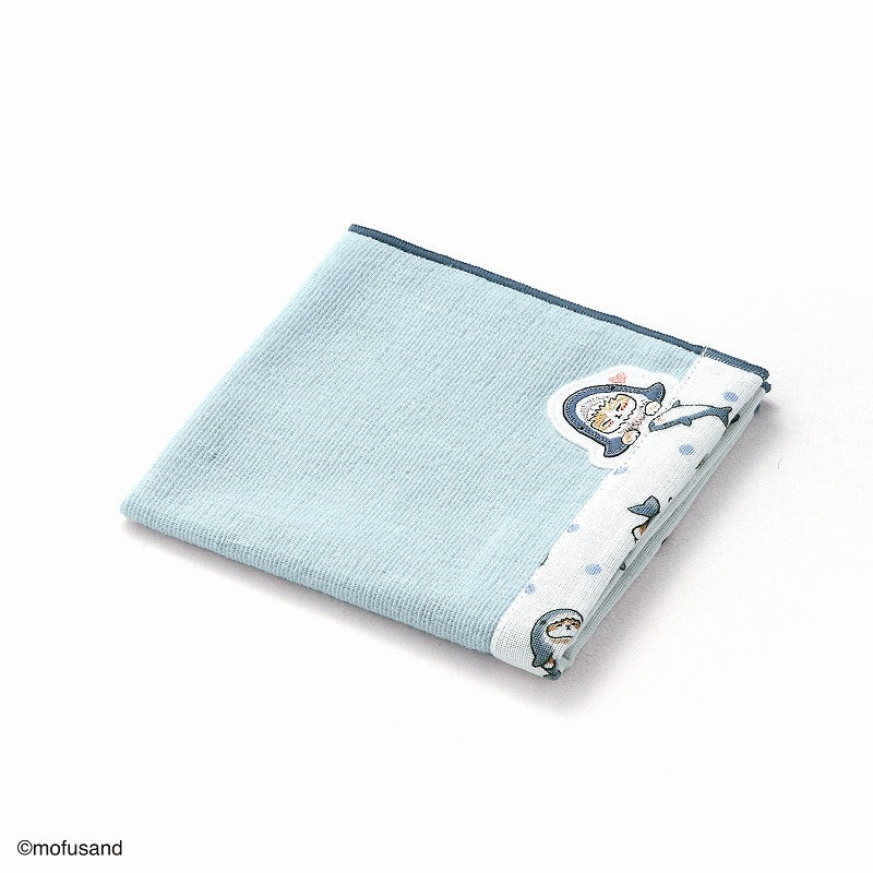 mofusand 洗毛巾(纱布)鲨鱼猫 蓝色的)