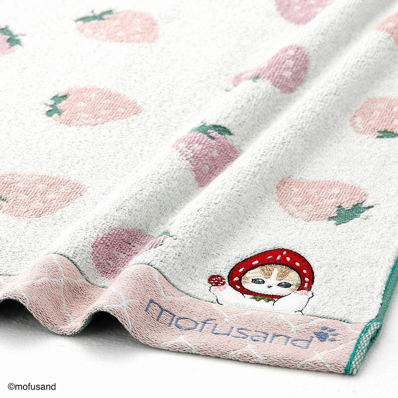 mofusand Face towel (strawberry pink)