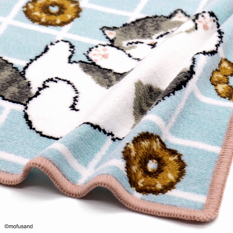 mofusand Shenir編織毛巾手帕(檢查甜甜圈藍色)