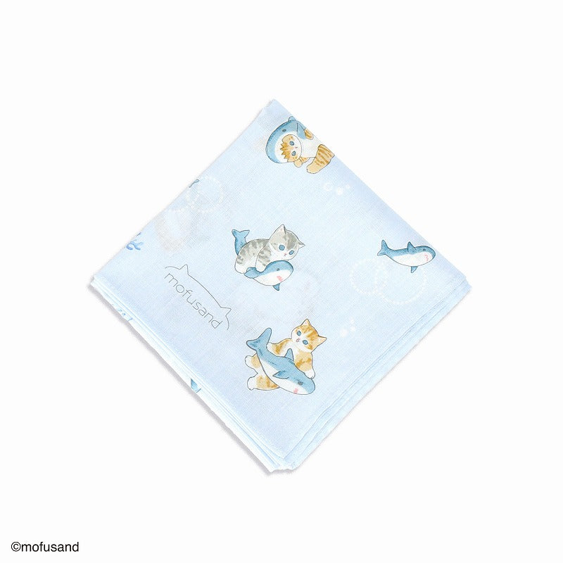 mofusand 手帕(鯊魚貓 藍色的)