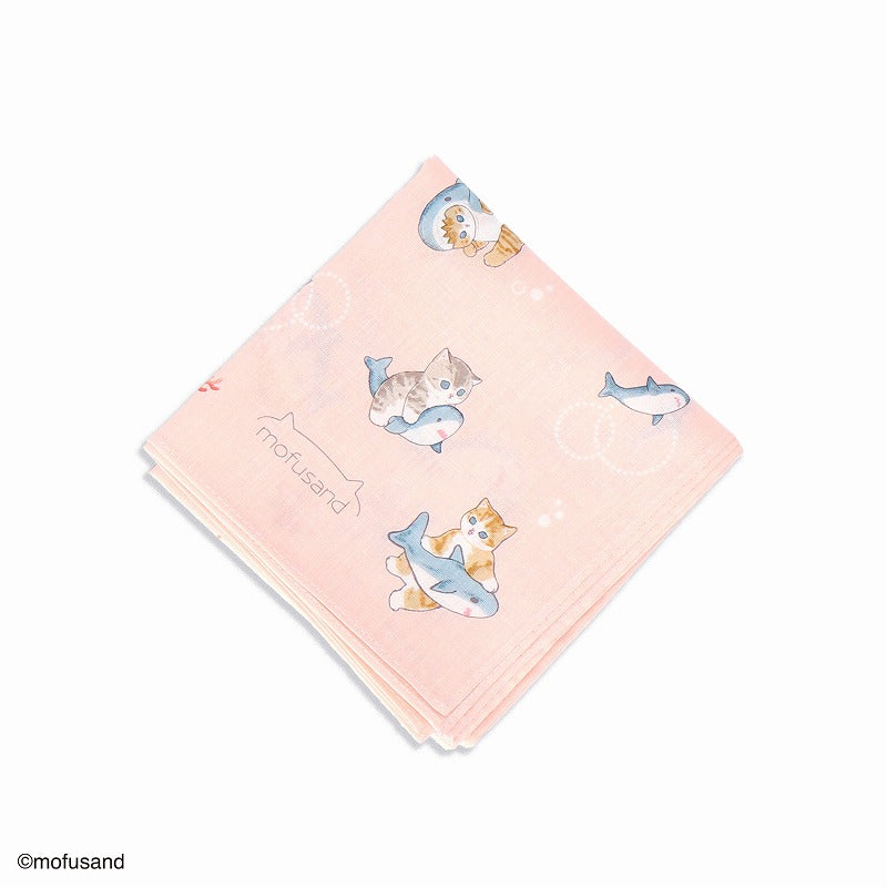 mofusand 手帕(鯊魚貓 粉色的)