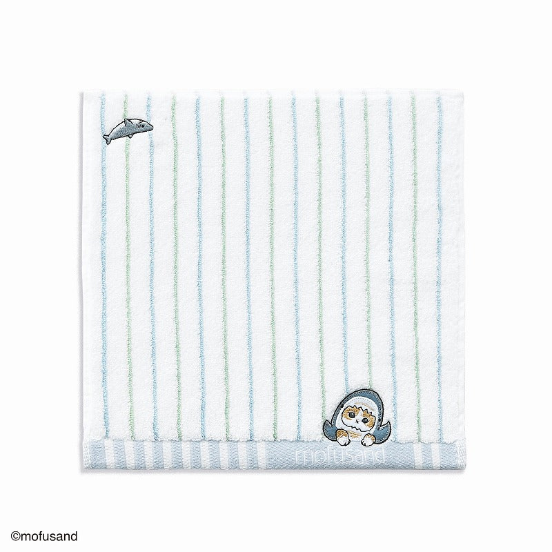 mofusand Towel handkerchief (stripe blue)