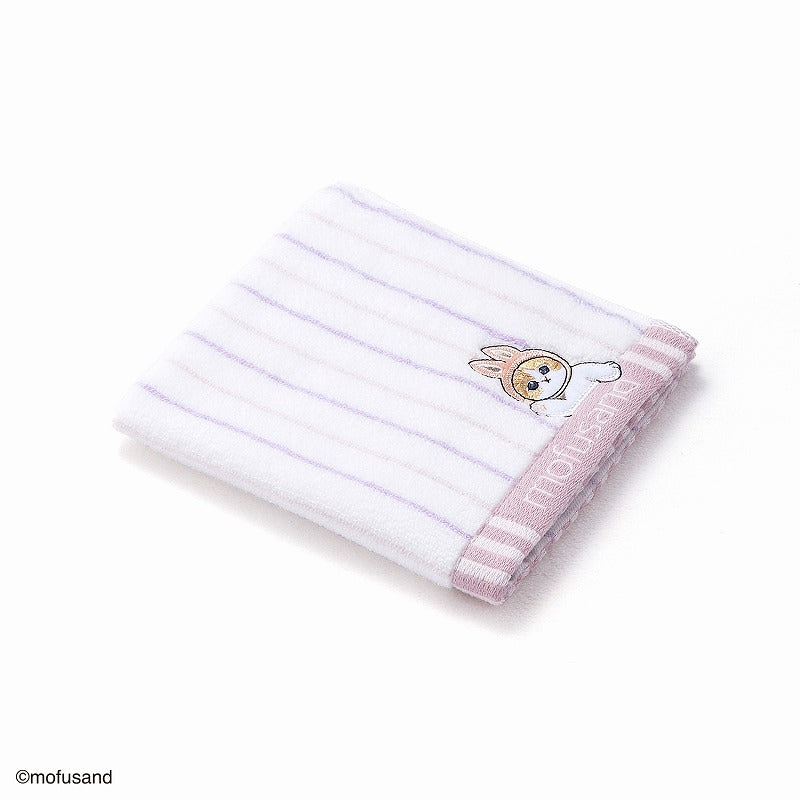 mofusand Wash towel (striped purple)