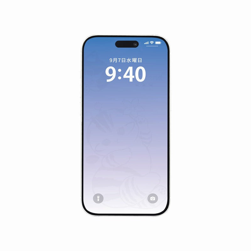 mofusand iPhone 15/15Pro/14/14Pro/13/13Pro対応 ガラススクリーンプロテクター(ハチにゃん)