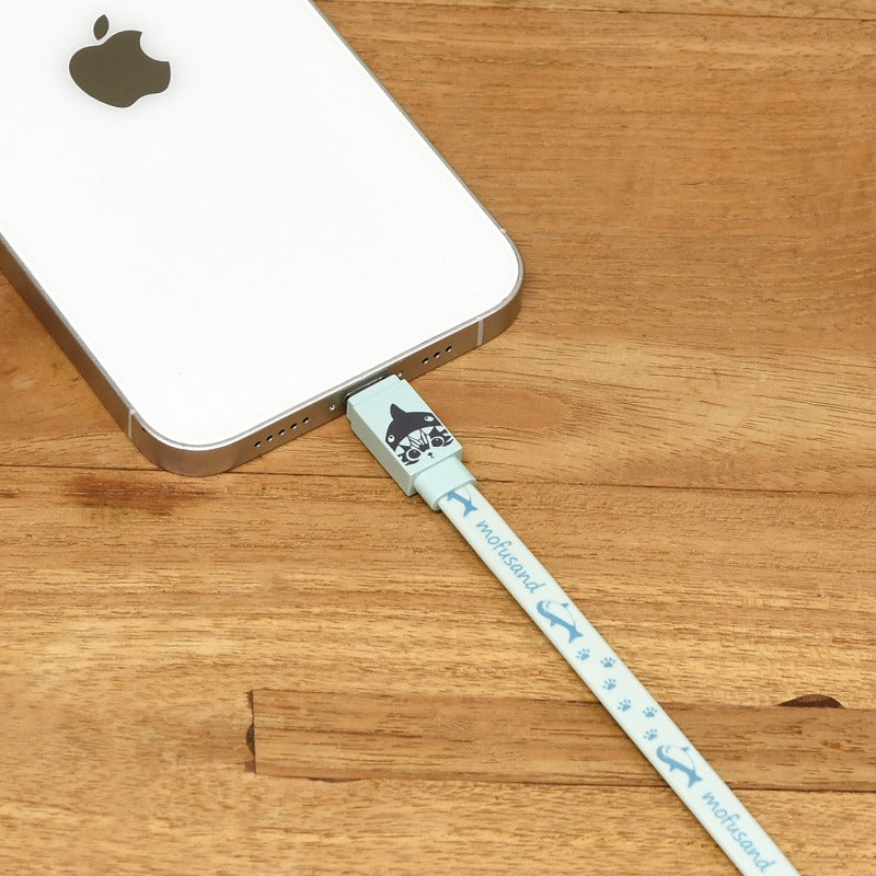 mofusand 閃電 - 兼容同步和充電電纜(鯊魚貓)