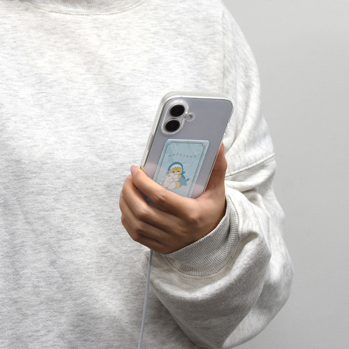 mofusand Smartphone Cooling Pad Premium (Pastel Shark Meow)