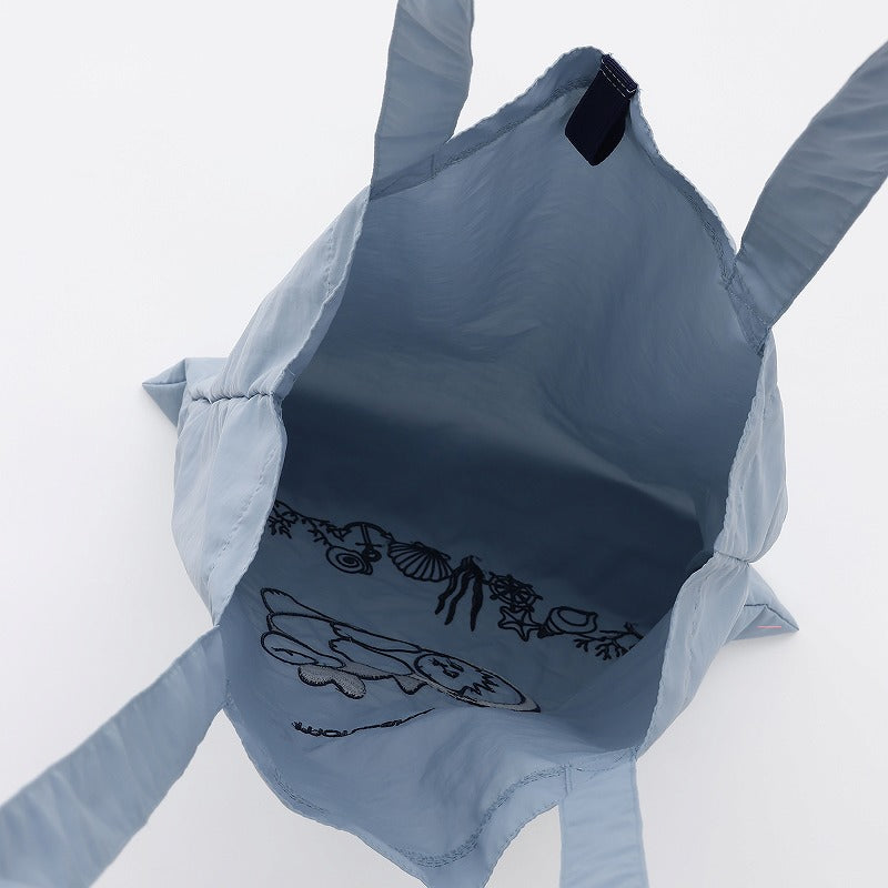 mofusand 刺繍トートバッグ サメにゃん ブルー