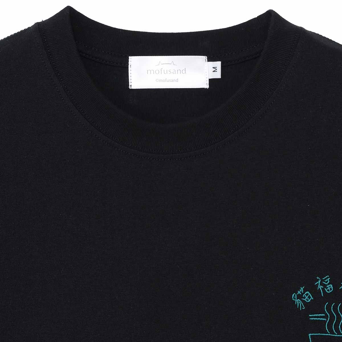 mofusand Chinese-style T-Shirt Ramen Black