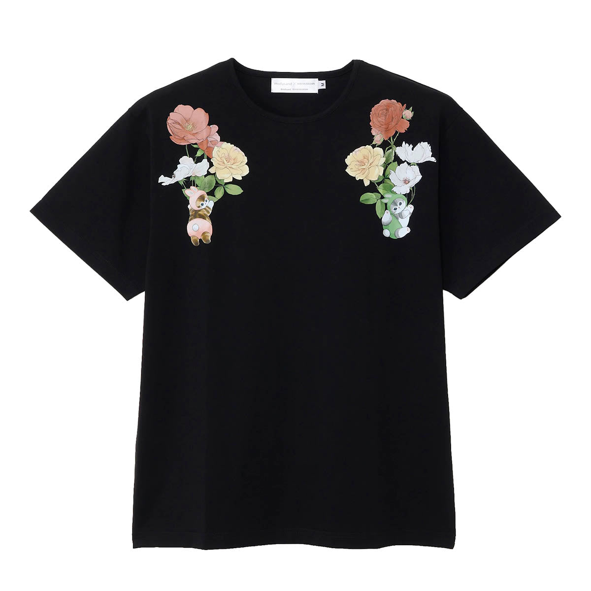 mofusand×日比谷花壇 Tシャツ レイフローラ ブラック | mofusand