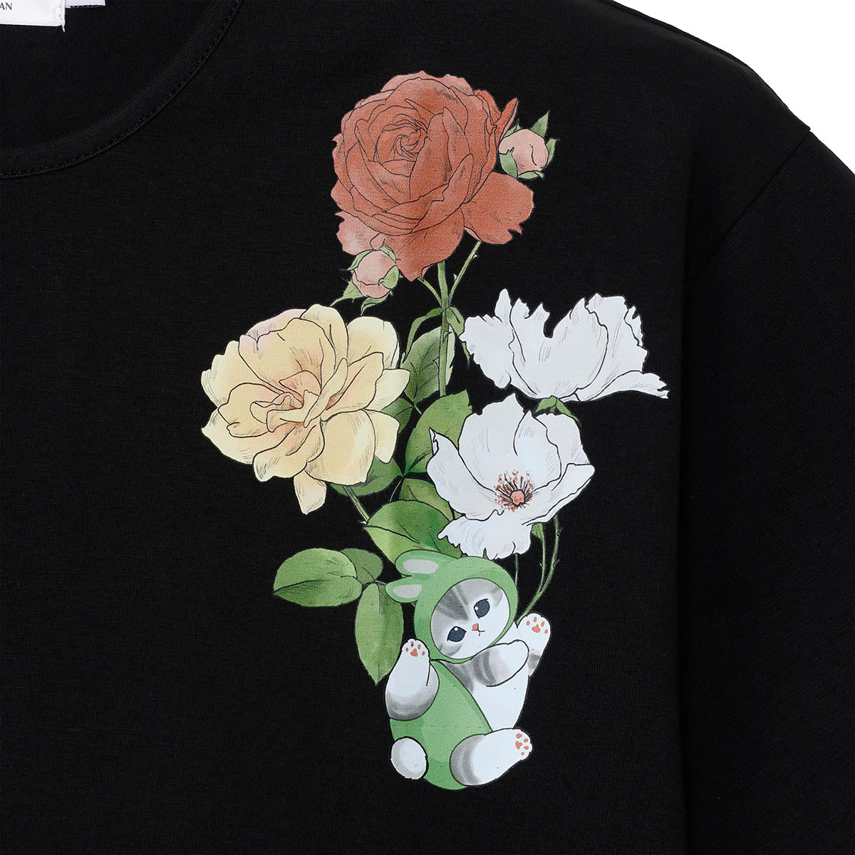 mofusand × HIBIYA-KADAN T-Shirt Rayflora Black