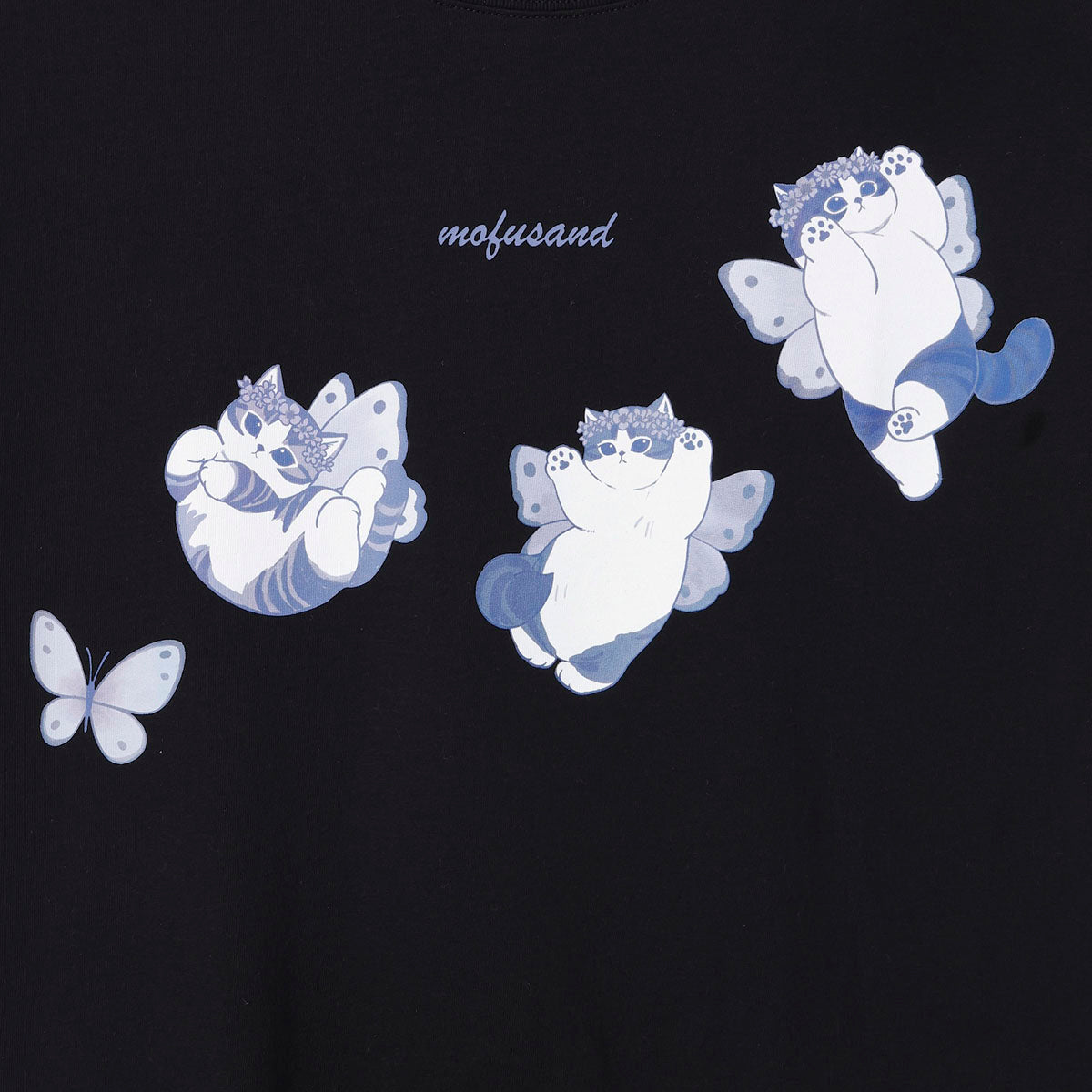 mofusand 나비냥 티셔츠 컬러 날개냥 블랙