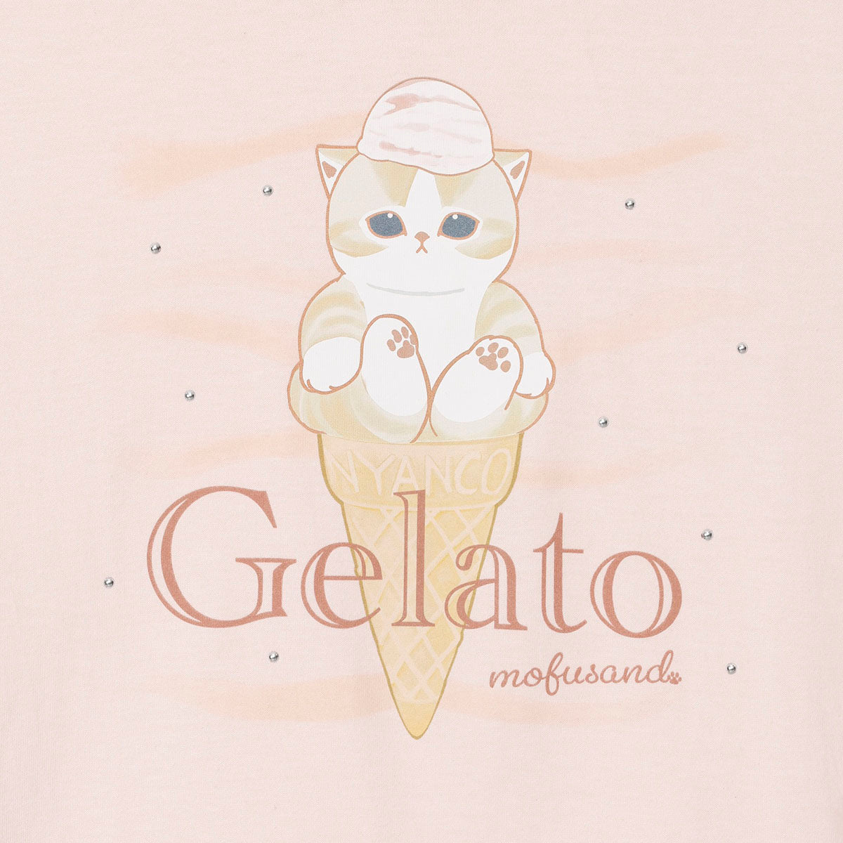 mofusand T恤 Gelato 浅粉色