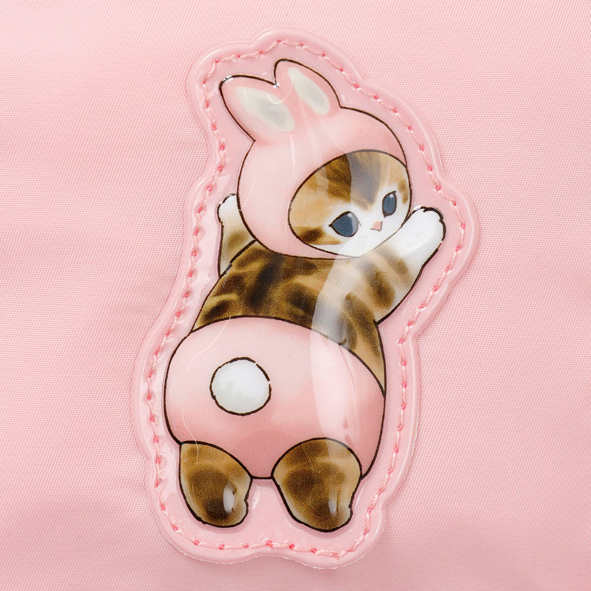 mofusand ぷっくりアップリケポーチ うさにゃん ピンク