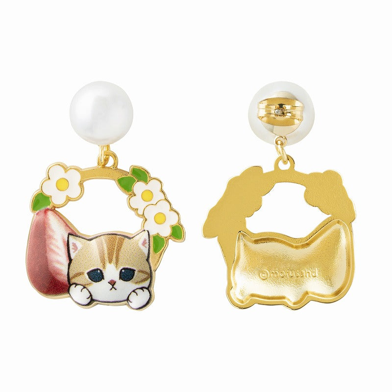 mofusand ゆらゆらピアス(パールいちご)