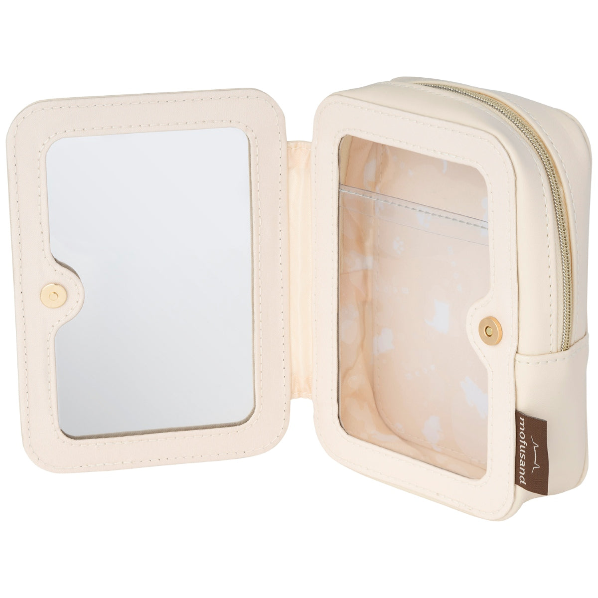 mofusand 带镜子的收纳包(米色)