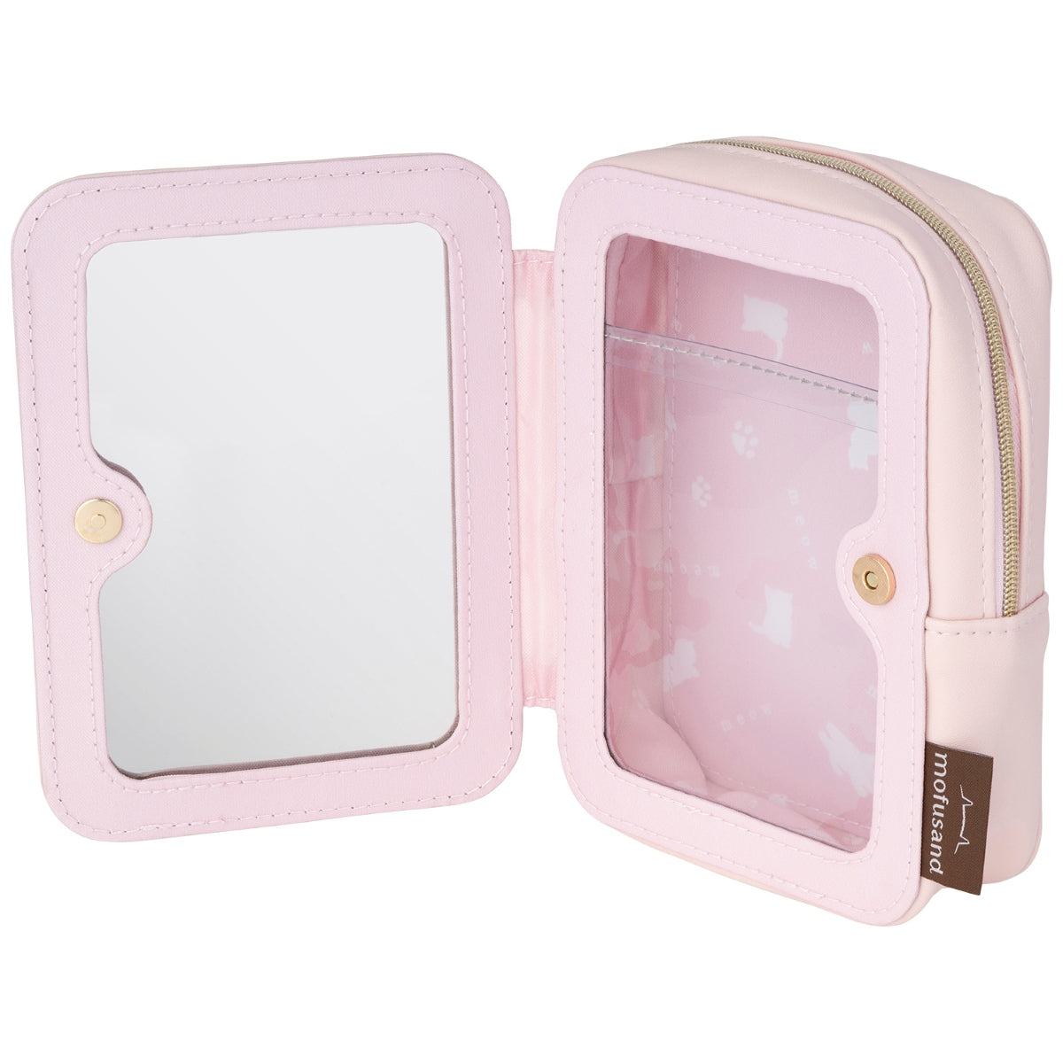 mofusand 거울 포함, 아크릴 스탠드를 넣으면 딱 좋은 파우치! (핑크)