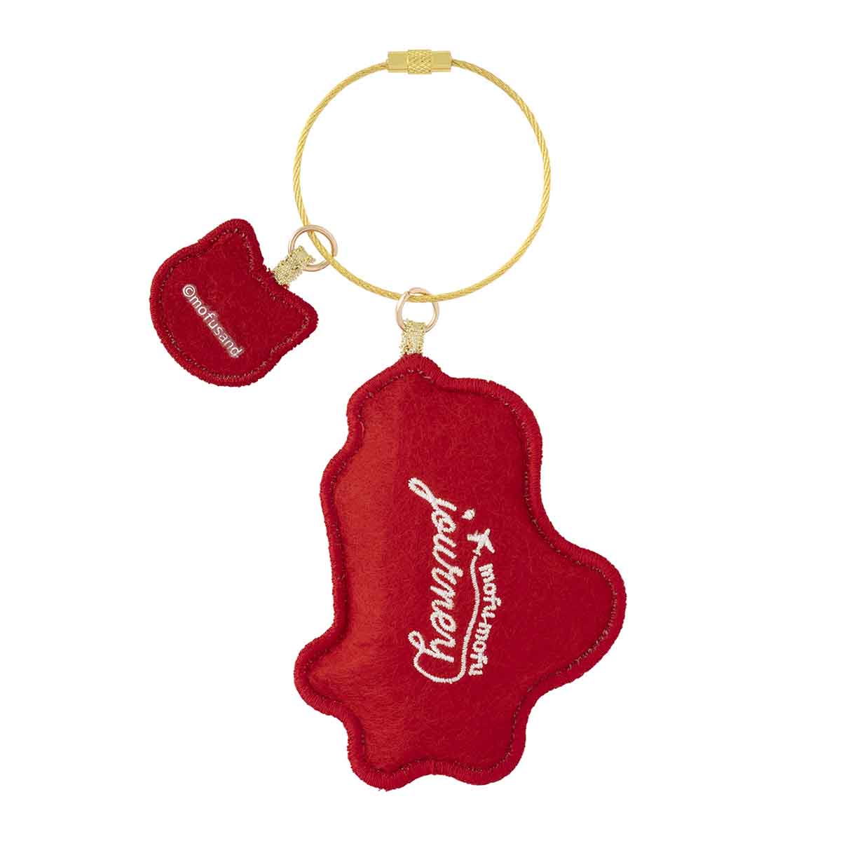 mofusand mofumofu journey Embroidered Keychain with Charm (Flamenco Meow)