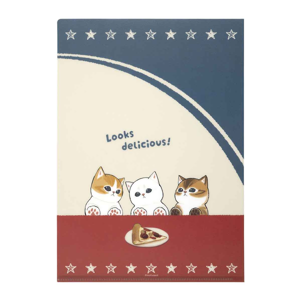 mofusand mofumofu journey Clear File (American Pizza)