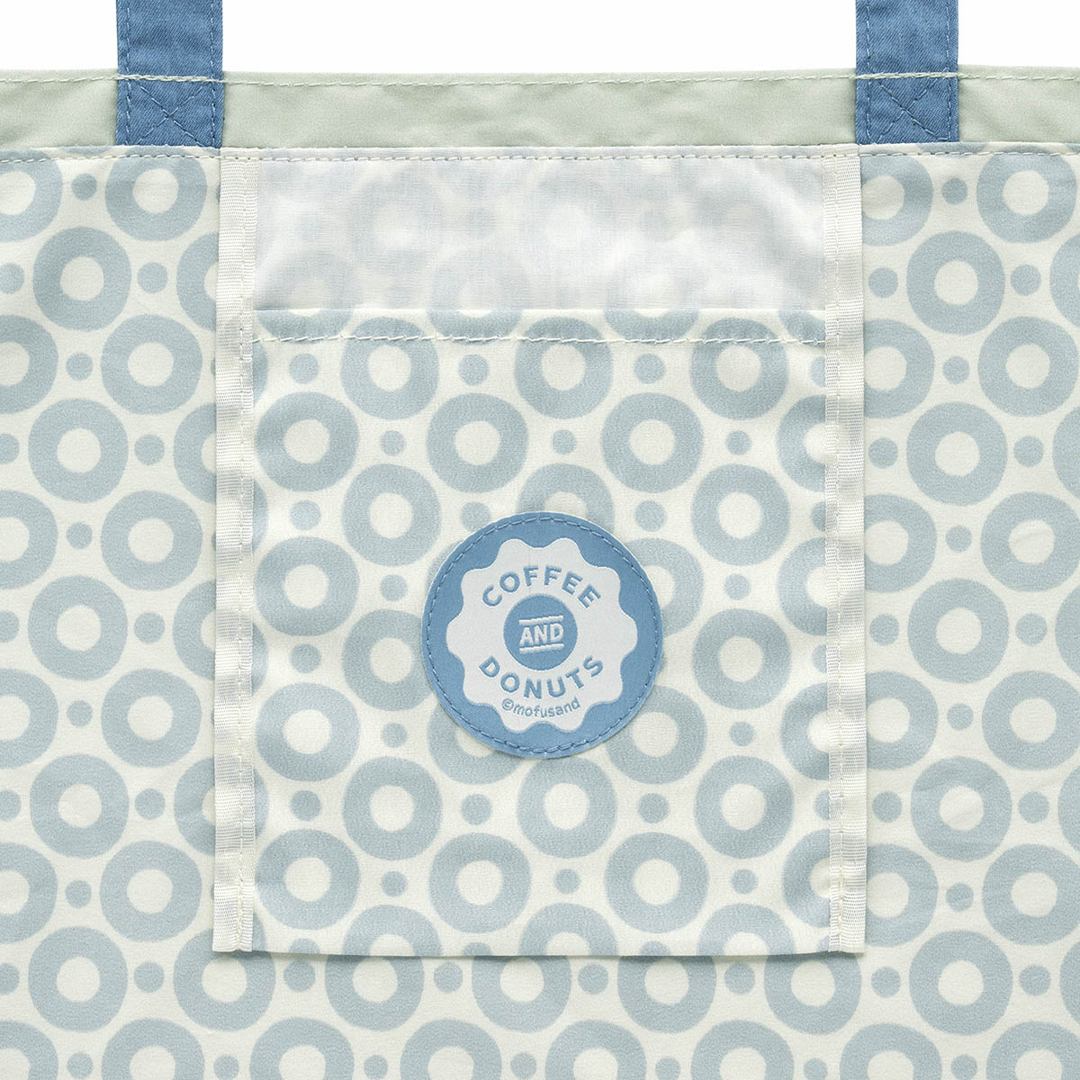 mofusand 咖啡與甜甜圈 扁平托特包(藍色)
