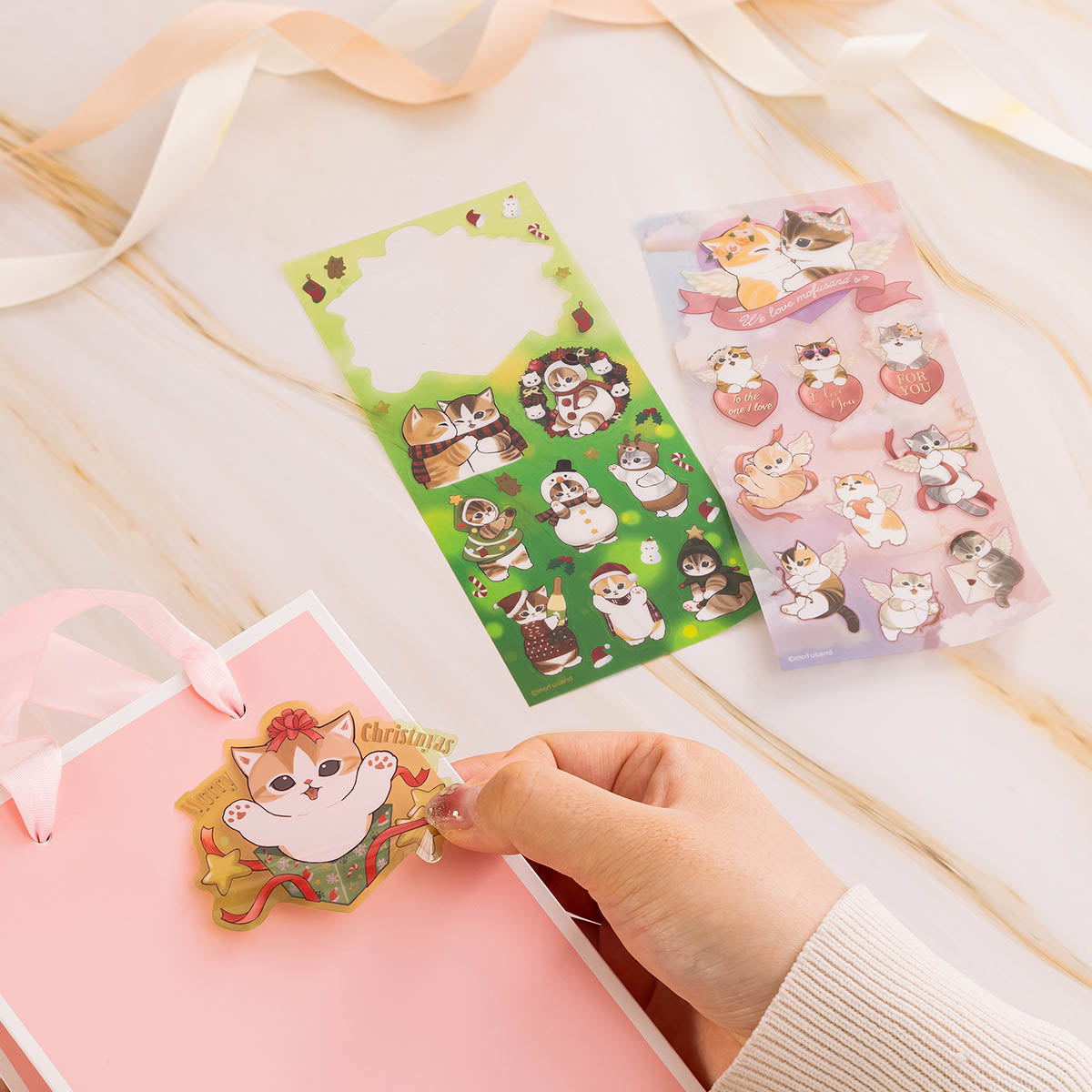 mofusand Cupid & Angel Clear Sticker (Cupid & Angel)