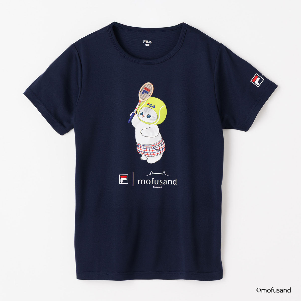 mofusand×FILA S／S T-shirts(NAVY・Tennis ball) | mofusandもふもふ