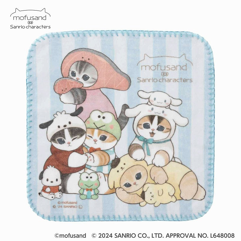 mofusand× Sanrio Characters Large Stitch Mellow Hand Towel (Nakayoshi)