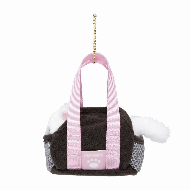 mofusand 外出用包包裡的貓咪吊飾(白色·黑色包)