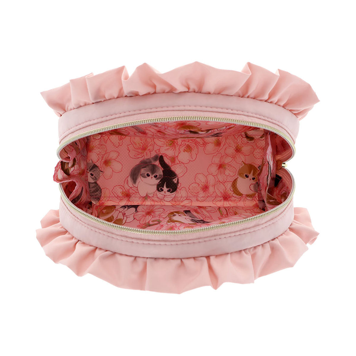 mofusand×日比谷花壇 フリルポーチ(さくら)