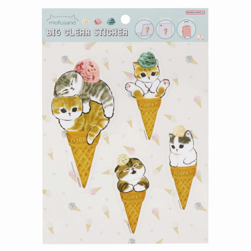 mofusand ビッグクリアステッカー(アイスにゃん) | mofusandもふもふ