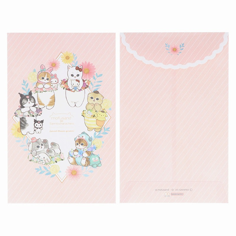 mofusand×サンリオキャラクターズ ダイカットミニレターセット(フラワー)