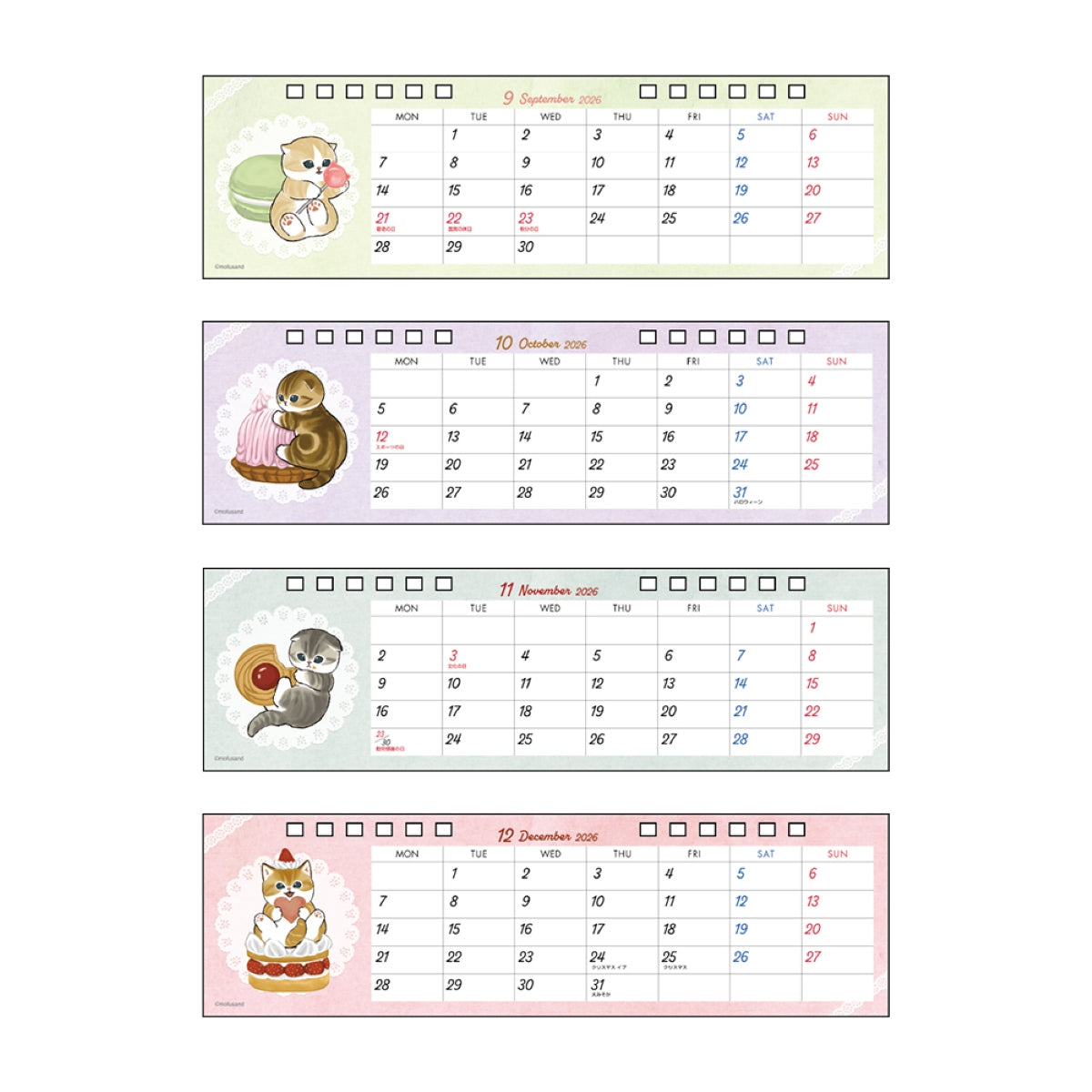 mofusand Slim Desk Calendar 2026