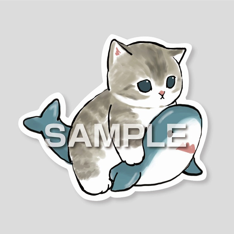 mofusand 刺繍ワッペンシール(サメにゃん サメ乗り)