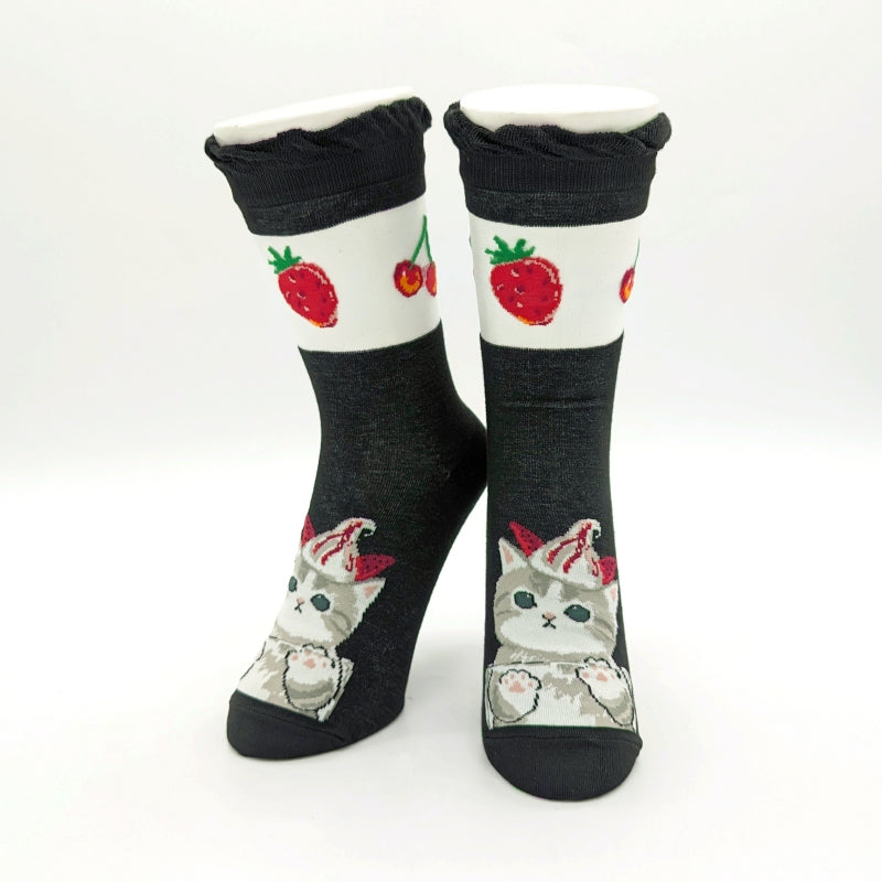 mofusand Seesl Clue Socks (parfait Nyan Black)