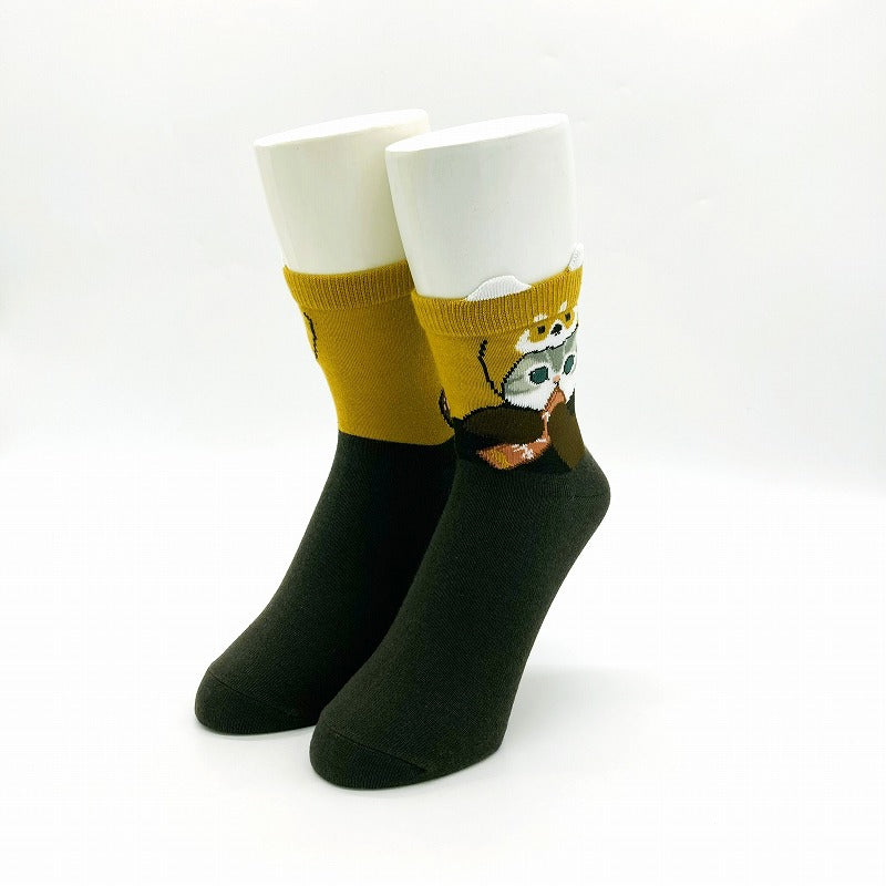 mofusand 帶有突起的低矮襪子(浣熊)