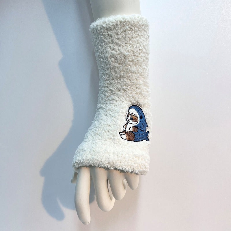 mofusand Marshmallow Arm Wormer (Shark Nyan Embroidery White)