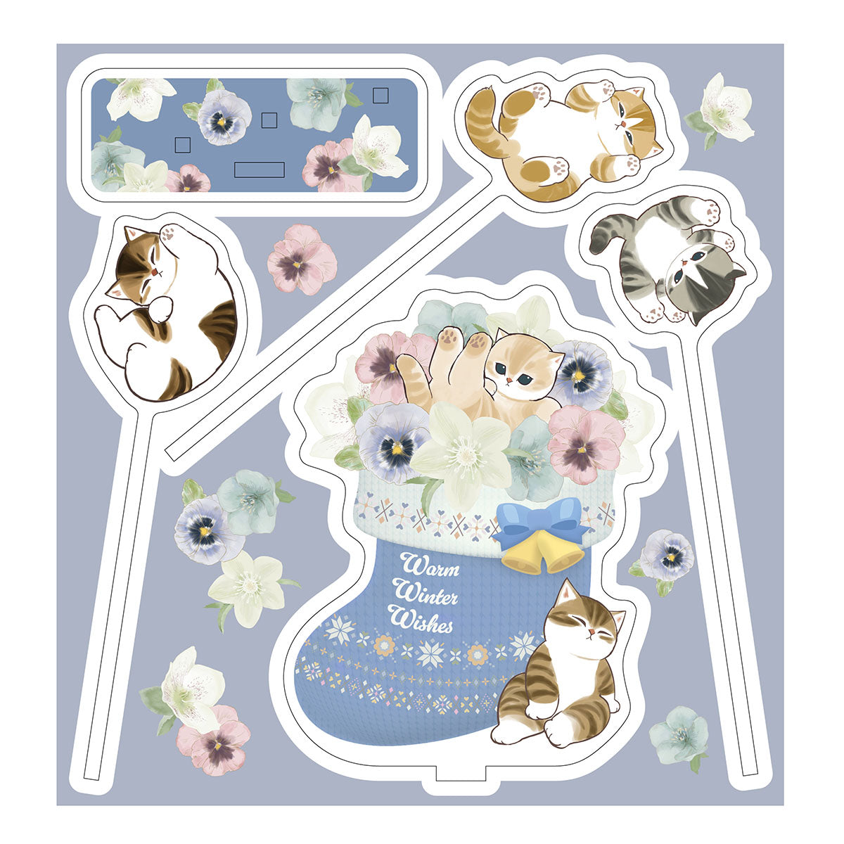 mofusand × HIBIYA-KADAN 2-Way Flower Pick & Acrylic Stand Winter