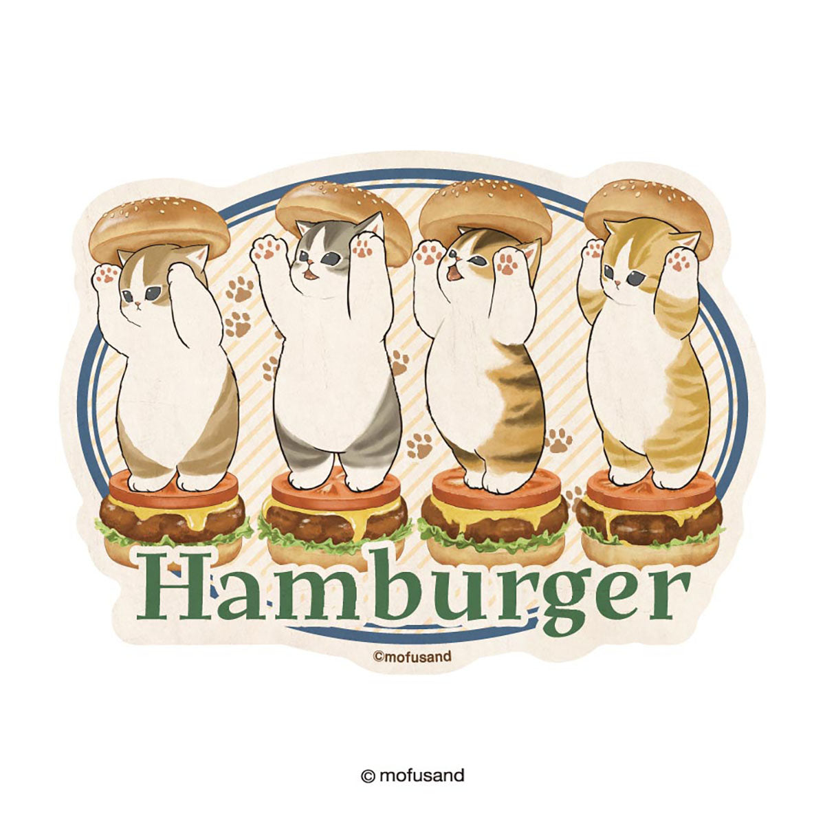 mofusand もふもふベーカリー トラベルステッカー(にゃんこバーガー