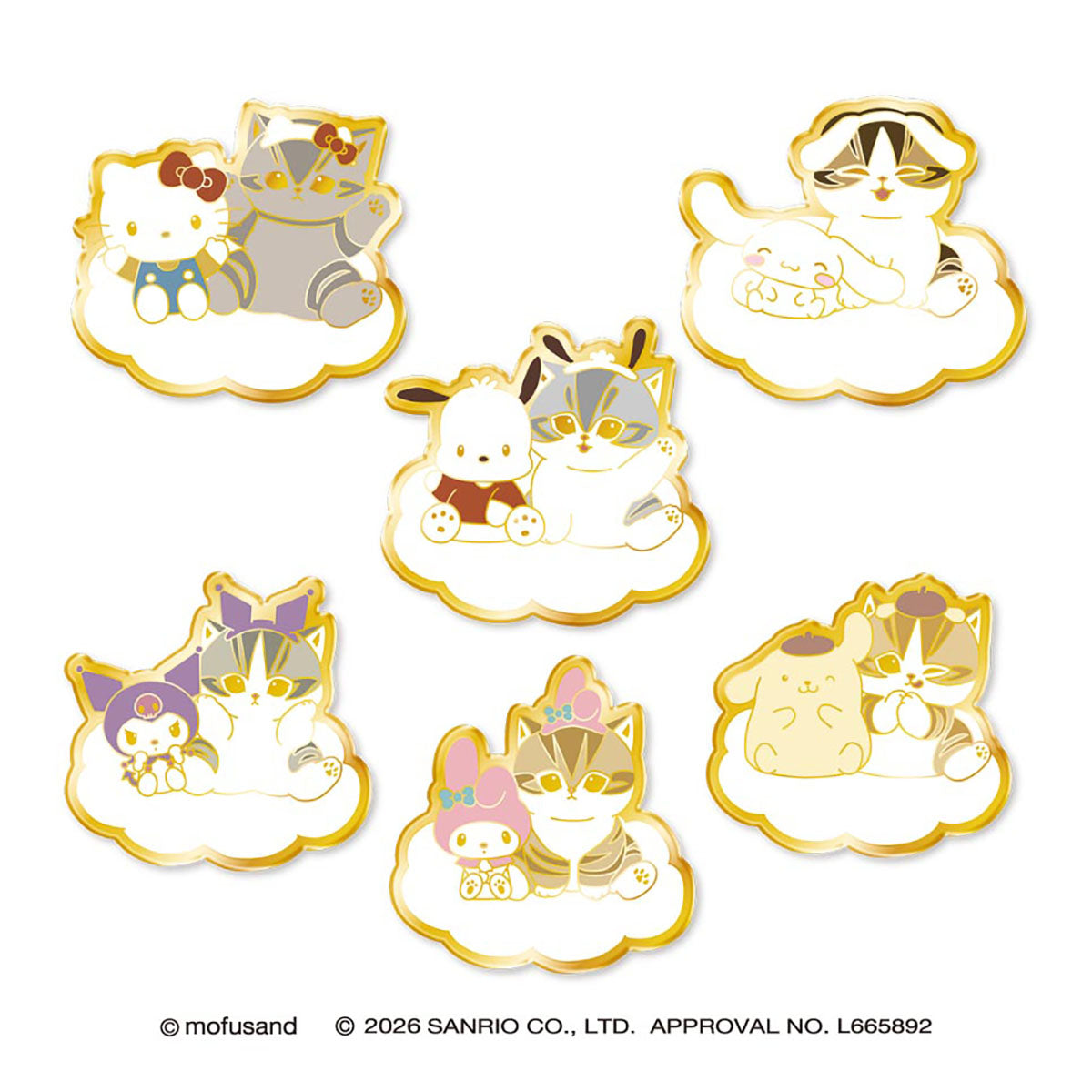 サンリオ♡mofusand xサンリオキャラクターズ ピンズコレクション mofusand×サンリオキャラクターズ ピンズコレクション！(全6種) 1BOX 6