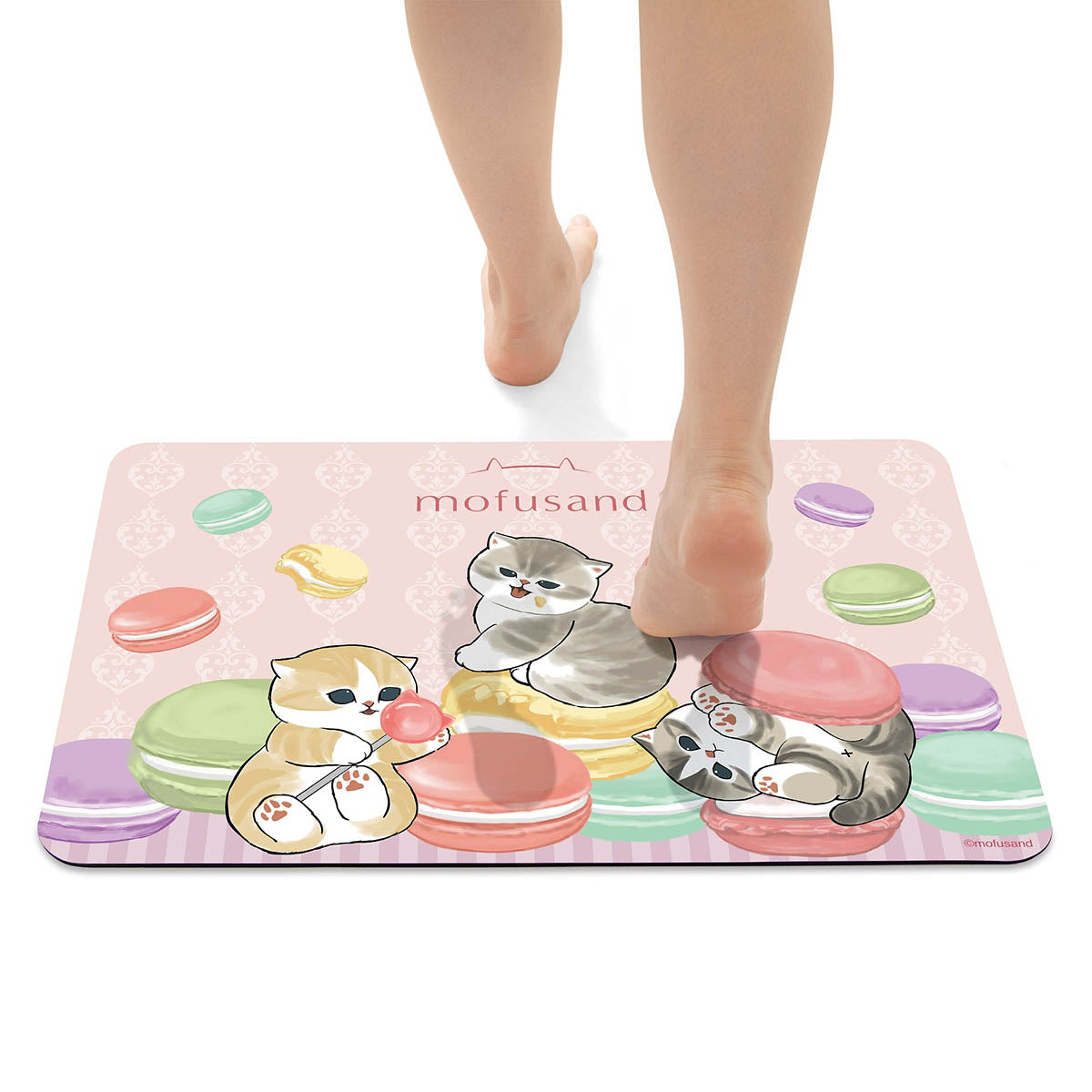 mofusand Diatomaceous Earth Soft Bath Mat (Macaron Meow)