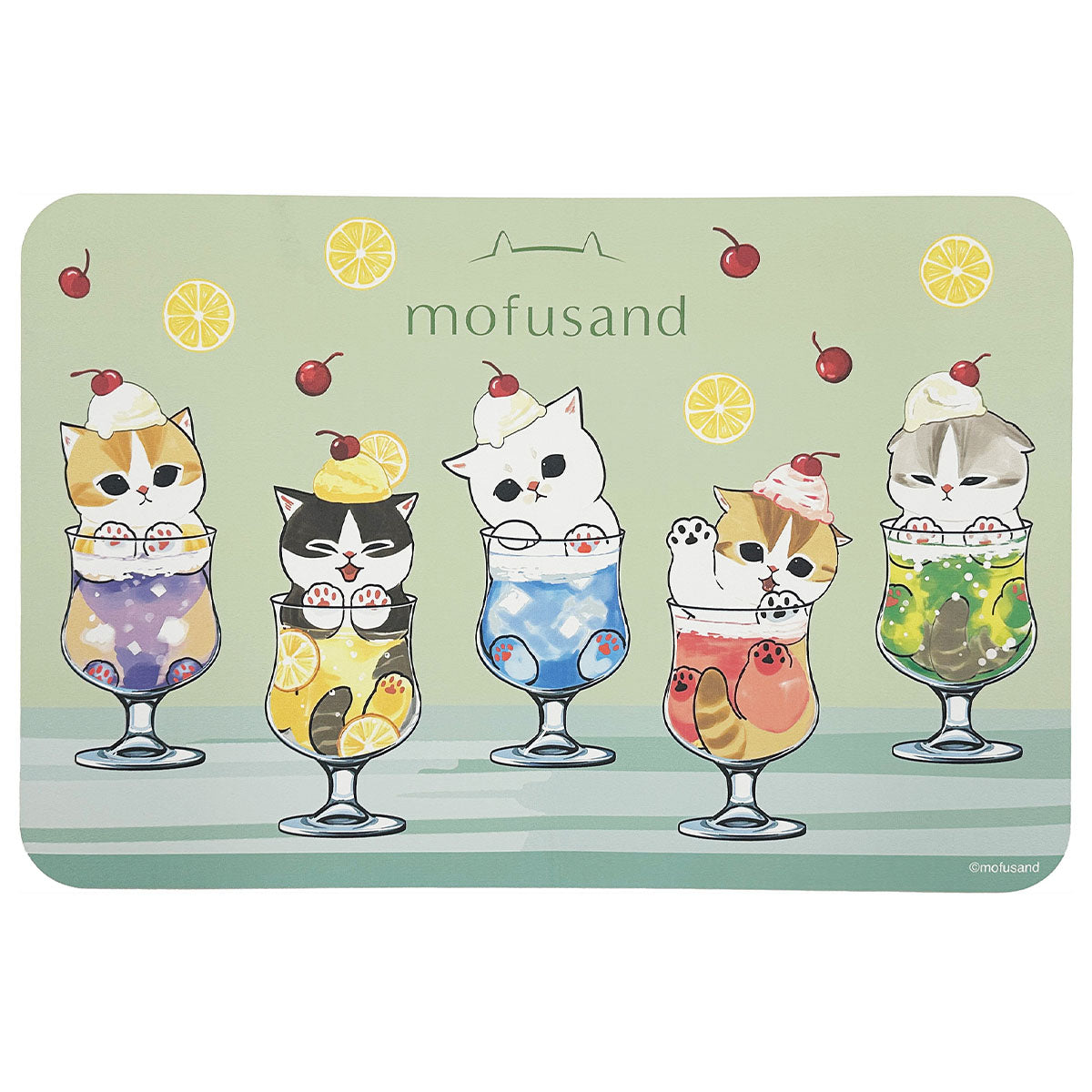 もふもふこさん専用 mofusand 珪藻土入りソフトバスマット(クリームソーダにゃん