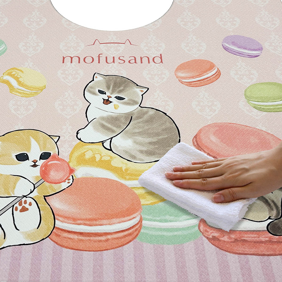 mofusand PVC Toilet Mat (Macaron Meow)