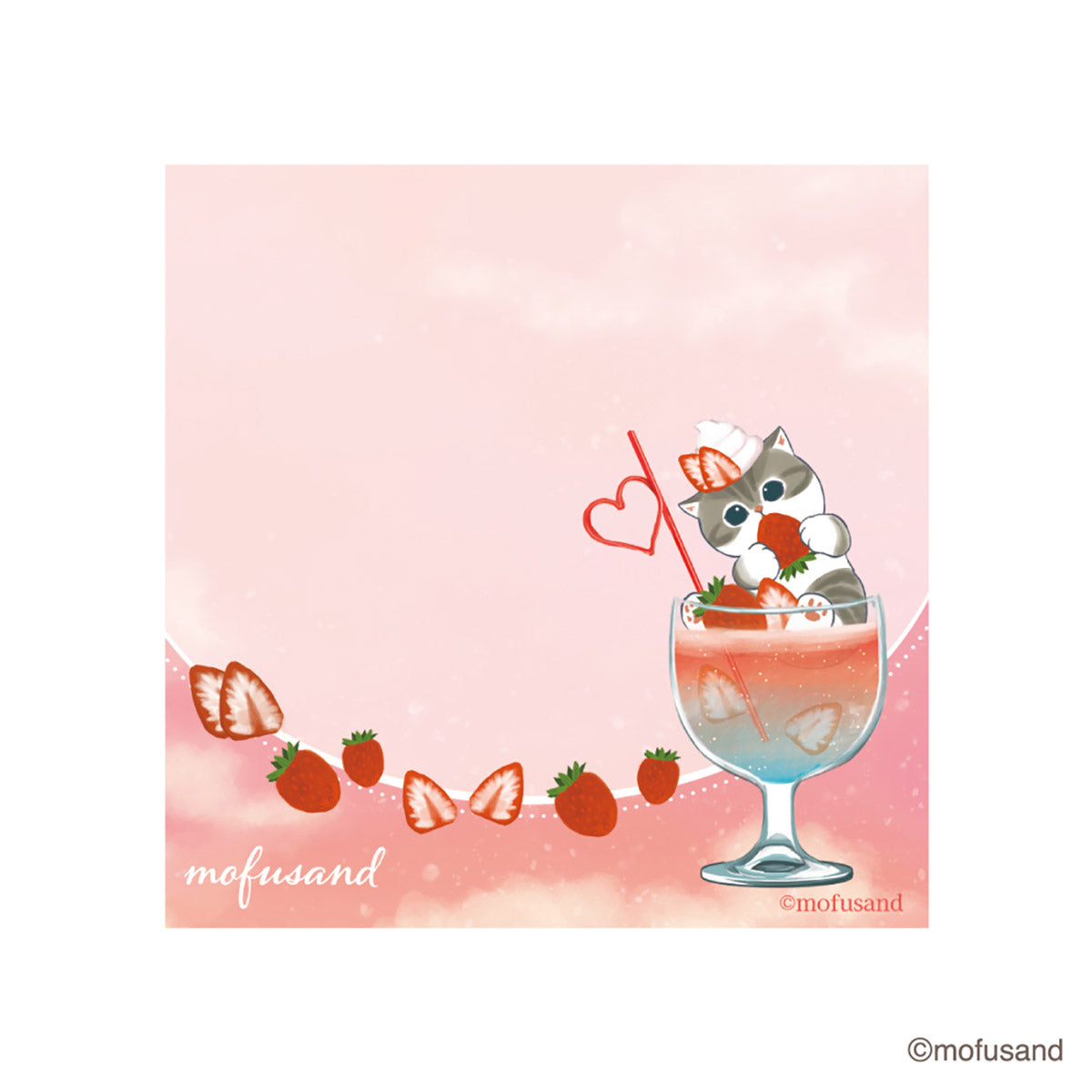 mofusand Sticky notes Colorful Soda (Red)