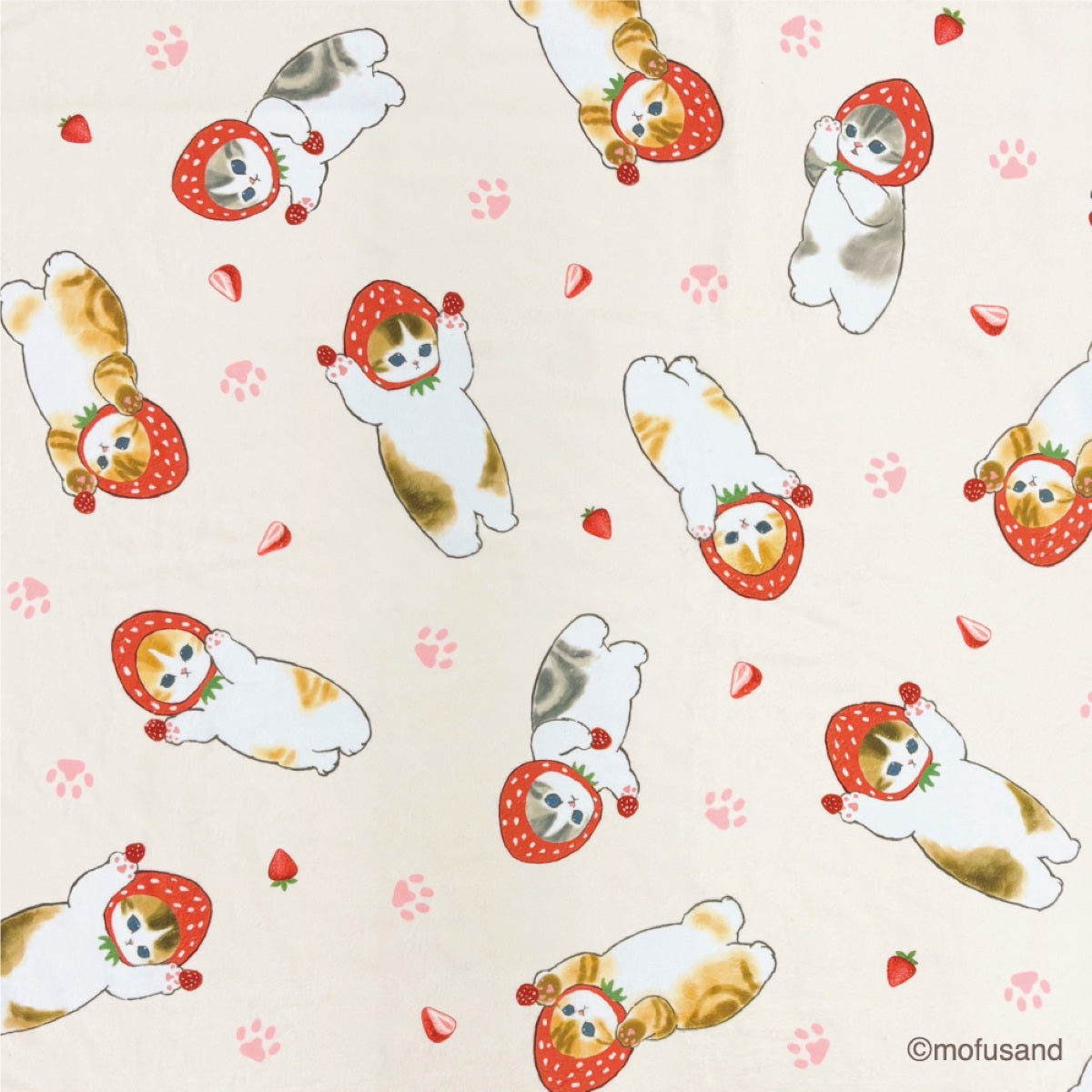 mofusand 速干浴巾(草莓猫)